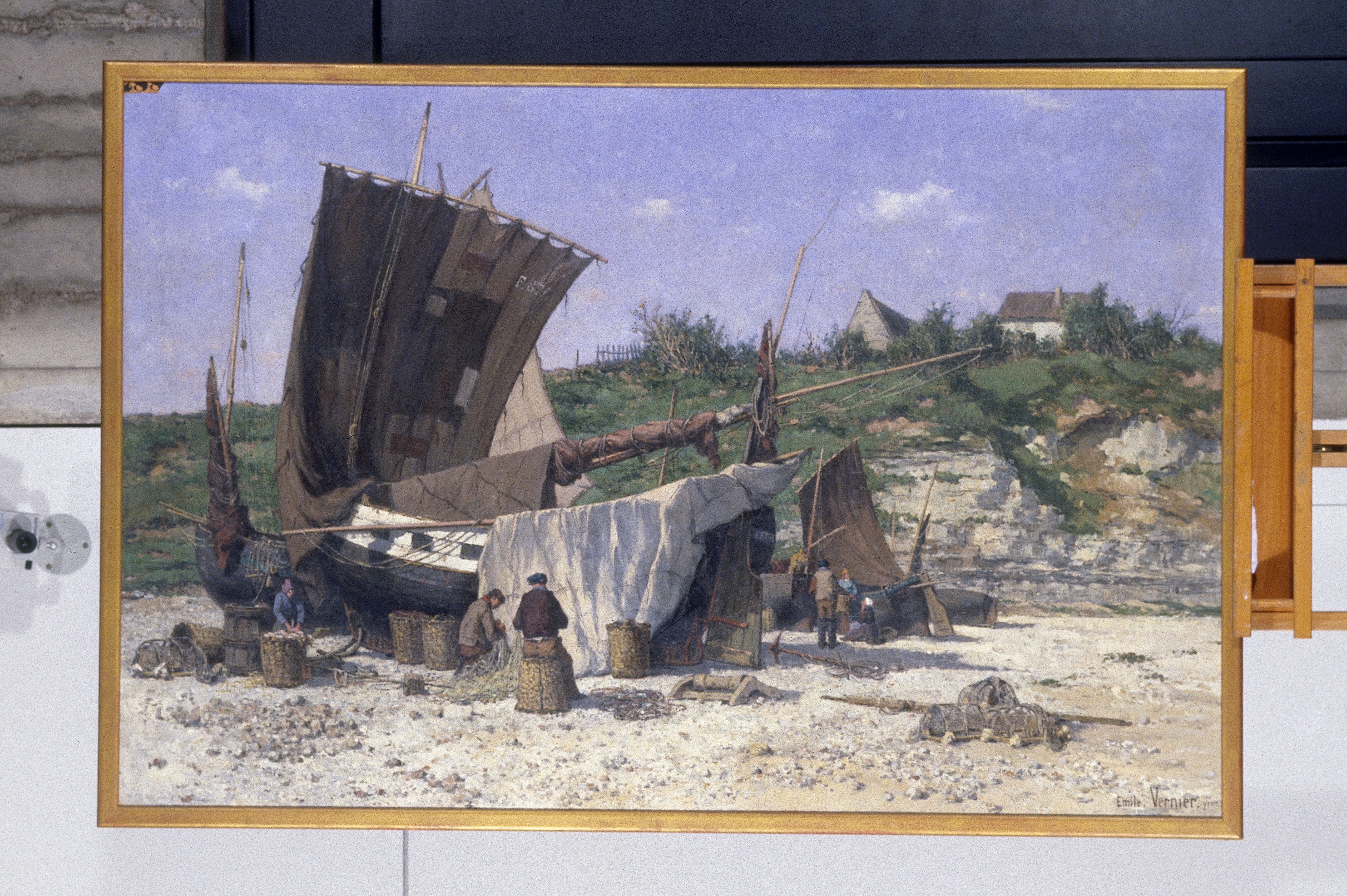 Bateaux séchant leurs voiles à Yport